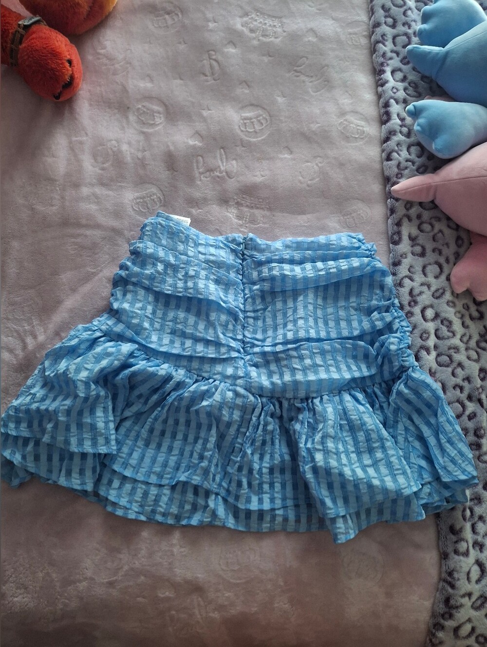 H&M Blue Striped Ruffle Mini Skirt - Picture 2 of 4